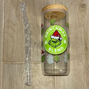 Grinchmas Blend Glass Tumbler with Bamboo Lid